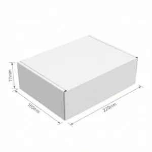 220x160x77mm - White, Single Wall, 50/Piece