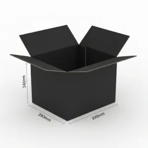 390x280x140mm - Black, Single Wall, 25/Piece