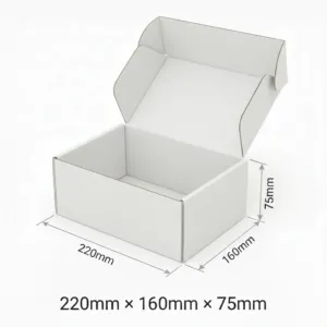 220x160x100mm - White, Single Wall, 50/Piece