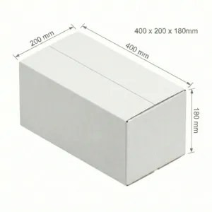 400x200x180mm - White, Single Wall, 50/Piece