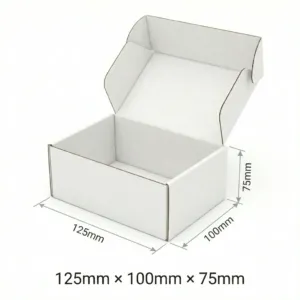 125x100x75mm - White, Single Wall, 50/Piece