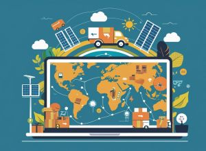 give me one image on this text over image Climate-neutral shipping_ How online retailers reduce their CO2 emissions